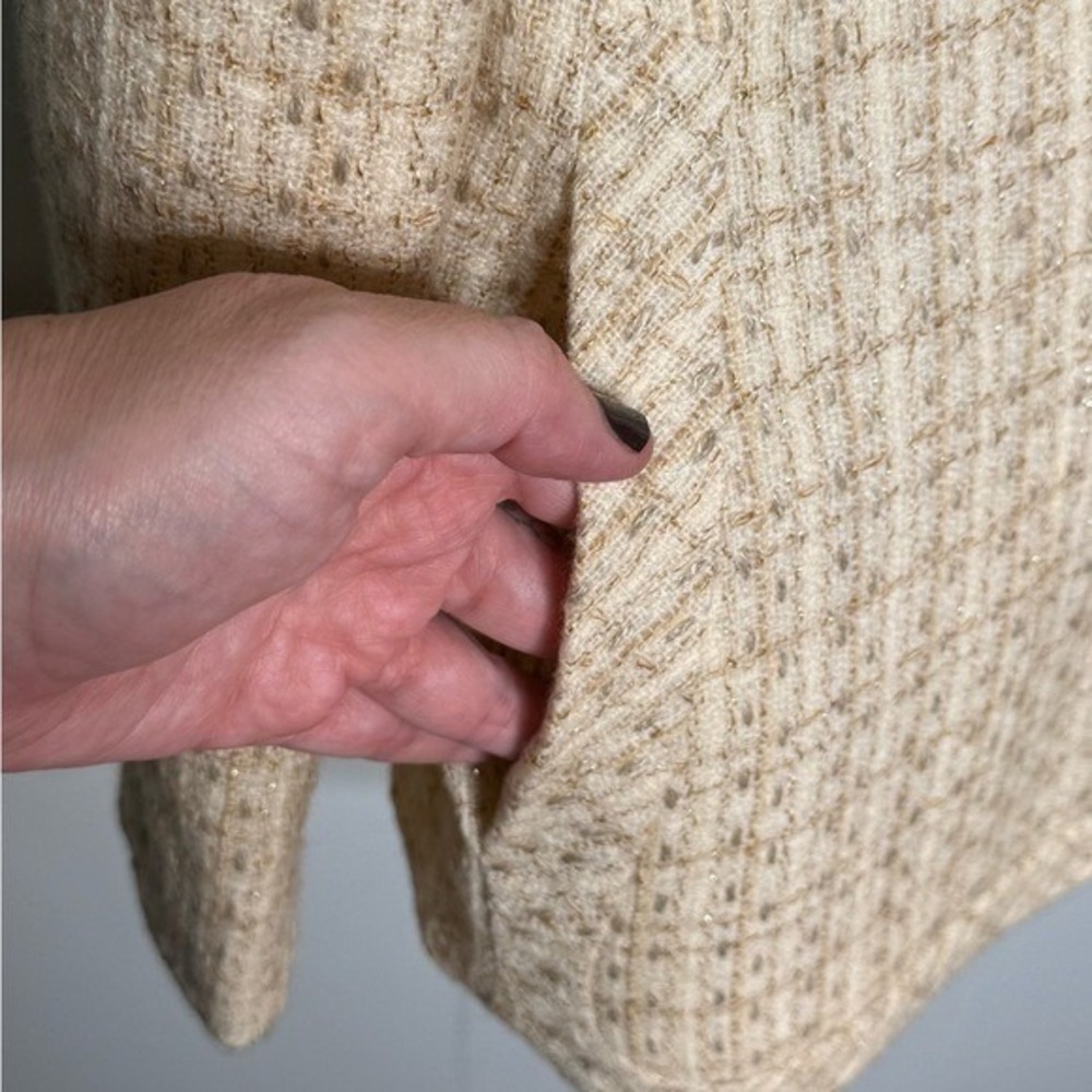 Vintage 60s Wool Blend Tweed Blazer Pale Yellow - Picture 4 of 6